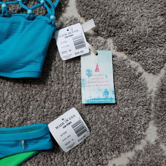 NWT Eco Peace Fishnet Bandeau Bikini - Picture 7 of 8